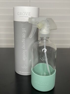 Grove Collaborative Mint Glass Spray Bottle with Silicone Sleeve